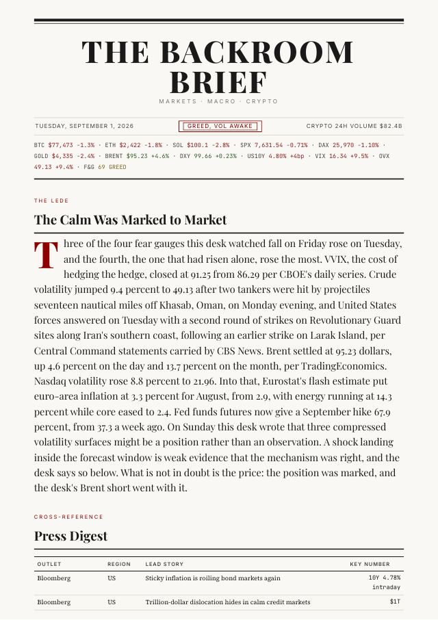 Front page of the 1 September 2026 issue