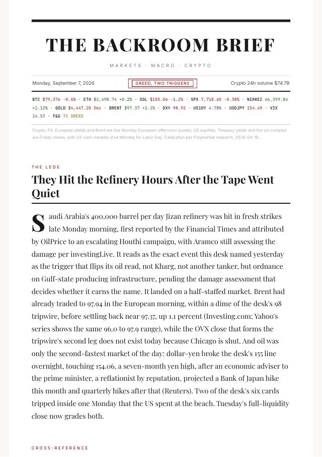Front page of the 7 September 2026 issue