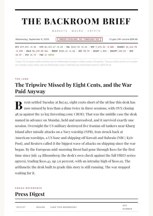 Front page of the 9 September 2026 issue