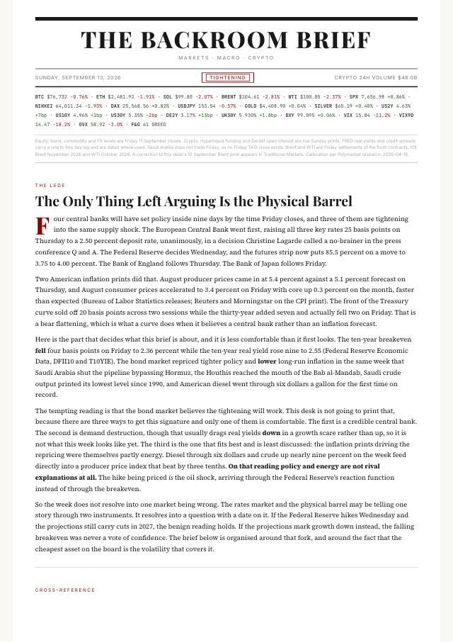 Front page of the 13 September 2026 issue